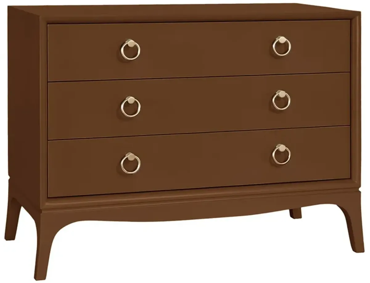 Riona Modern Classic Pecan Brown Wood Wide Nightstand