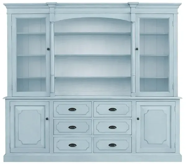 Josie Updated Traditional Light Blue Wood Hutch