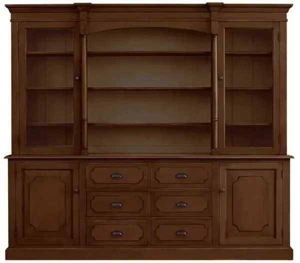 Josie Updated Traditional Pecan Brown Wood Hutch