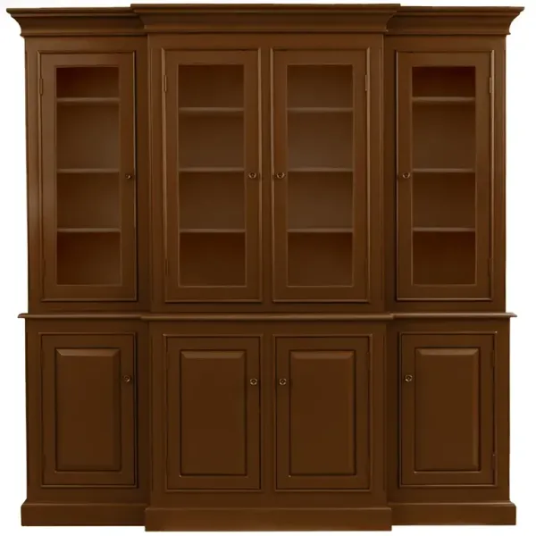 Faith Updated Traditional Pecan Brown Wood Hutch