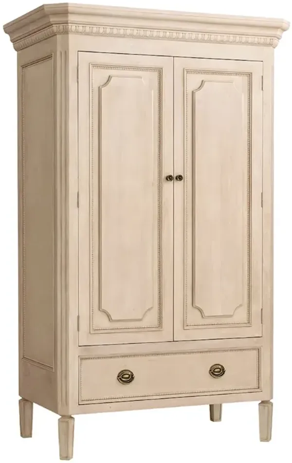 Camilla French Country Natural Brown Wood Armoire