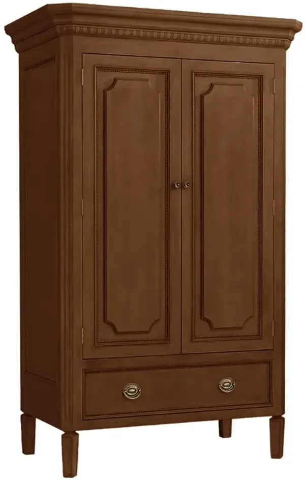 Camilla French Country Pecan Brown Wood Armoire