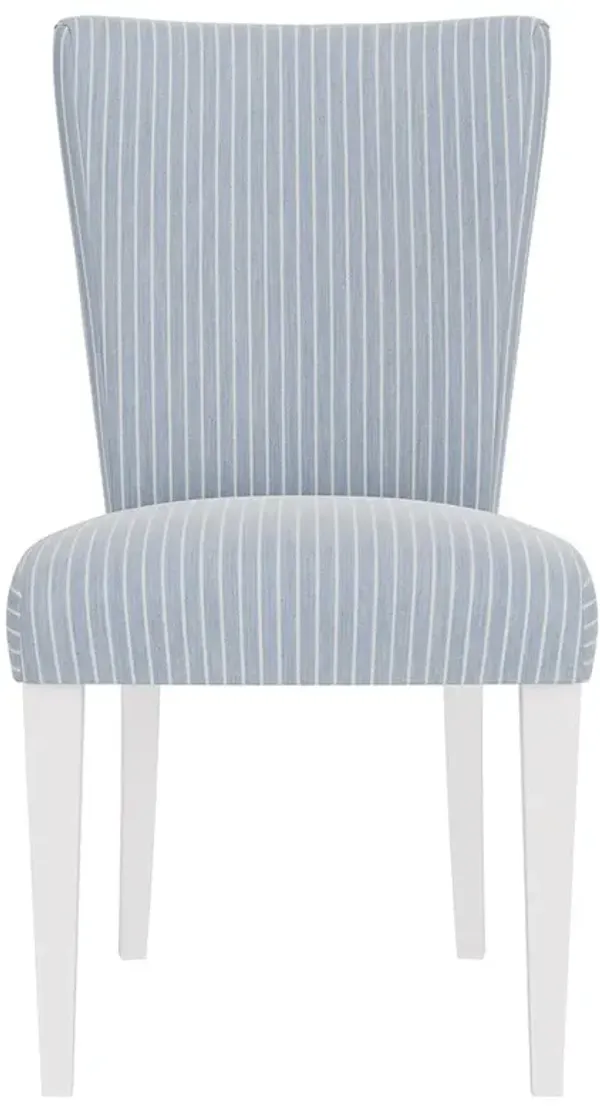 Riona Coastal Beach Blue Striped Performance Dining Chair