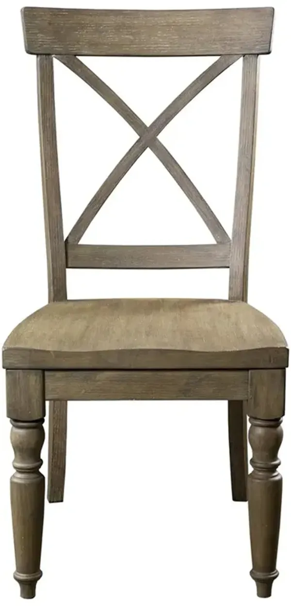 Isabella French Country Brown Wood Cross Back Dining Chair