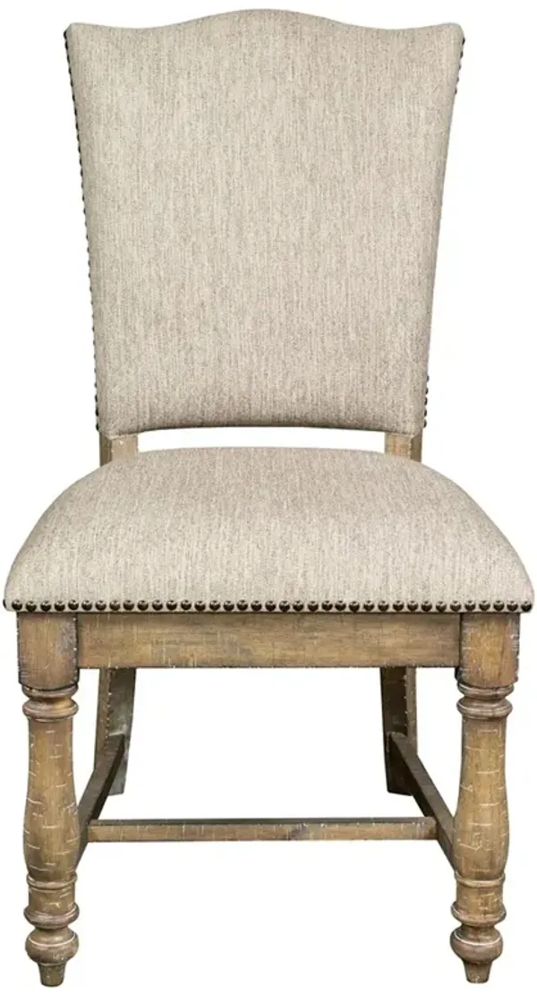 Isabella French Country Beige Performance Solid Back Dining Chair