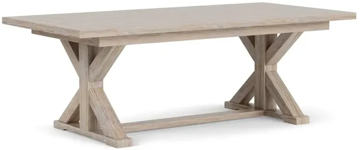 Riona Rustic Lodge Washed Oak Rectangular Extendable Dining Table - 86-110"