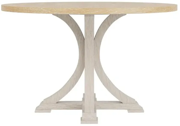 Rossa Coastal Beach Washed Oak Round Dining Table - 48"