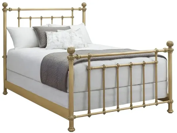 Mileva French Country Opaque Gold Iron Bed - California King
