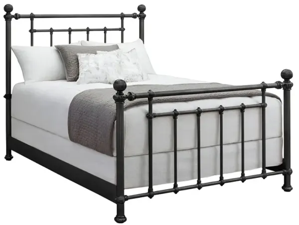 Mileva French Country Matte Black Iron Bed - Queen