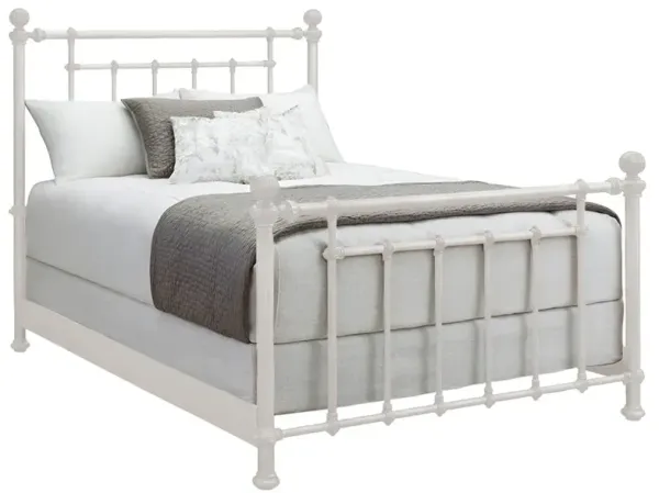 Mileva French Country Matte White Iron Bed - Queen