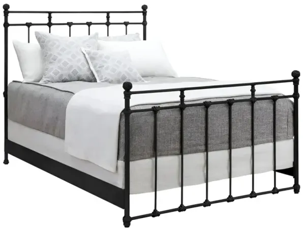 Lascaux French Country Matte Black Iron Bed - Full