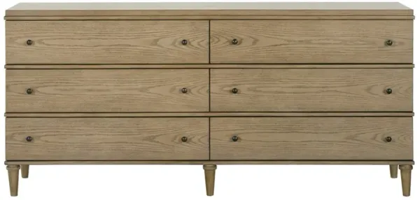 Marlowe Updated Traditional Brown Oak Double Dresser