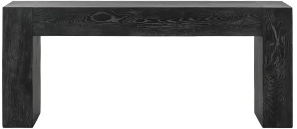 Brissy Rustic Lodge Black Reclaimed Oak Rectangular Console Table
