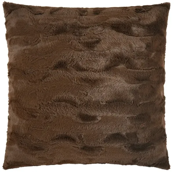 Karine Modern Classic Brown Faux Fur Throw Pillow - 24x24
