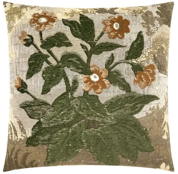 Victoire Updated Traditional Pine Cotton Floral Throw Pillow - 24x24