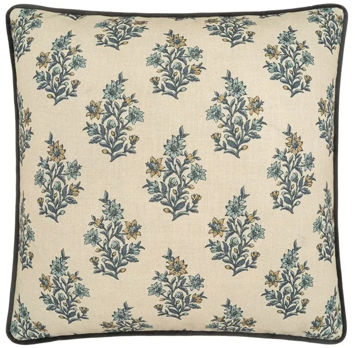 Chauvin Updated Traditional Blue Floral Throw Pillow - 24x24