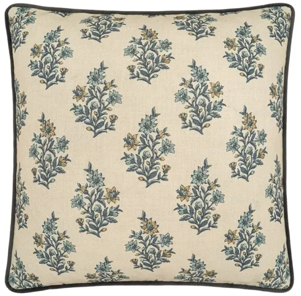 Chauvin Updated Traditional Blue Floral Throw Pillow - 24x24