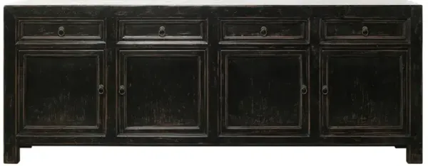 Marcus Rustic Lodge Distressed Black Pine Wood Sideboard
