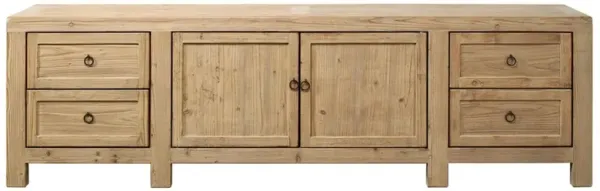 Houda Rustic Lodge Weathered Natural Pine Wood Sideboard