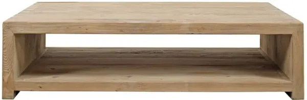 Chantria Rustic Lodge Weathered Natural Pine Wood Deep Coffee Table
