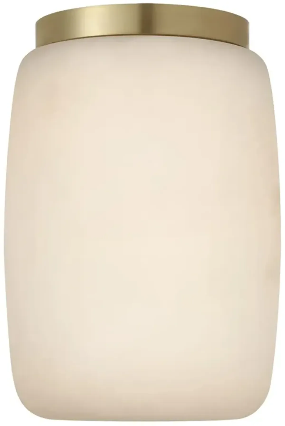 Visual Comfort Formosa Modern White Alabaster Antique Burnished Brass Elongated Flush Mount