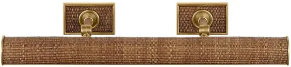 Visual Comfort Halwell Natural Woven Rattan Double Arm Picture Light Sconce - 24"