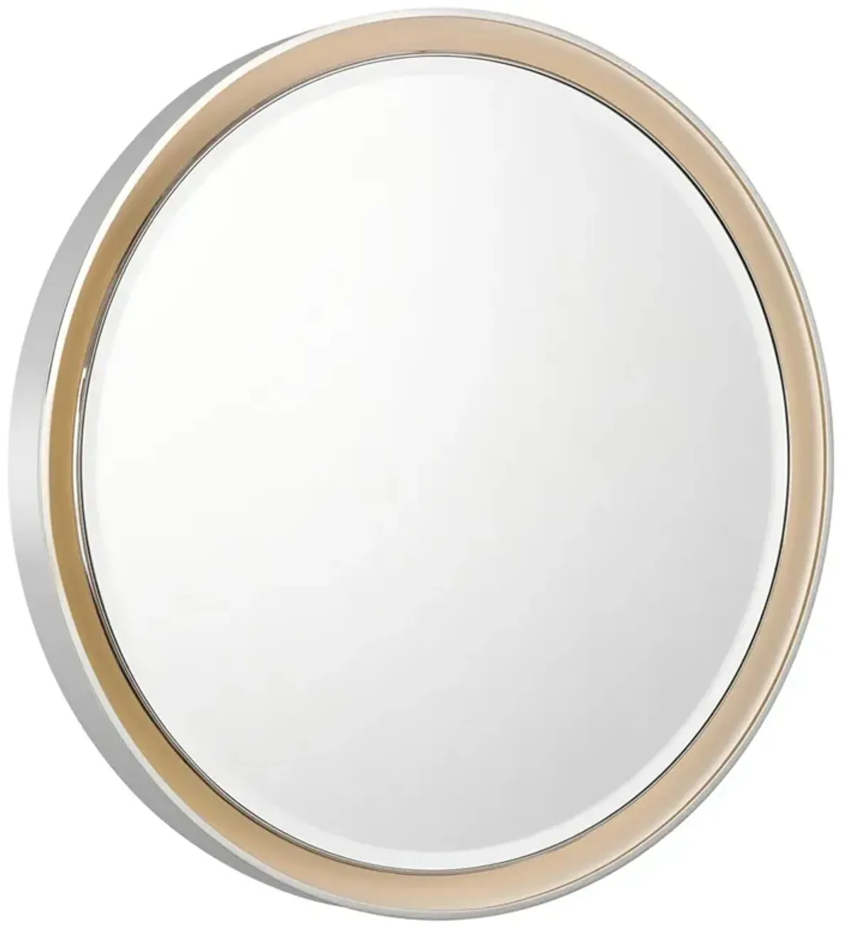 Visual Comfort Tricia Modern Classic Polished Nickel Illuminated Round Wall Mirror - 30"