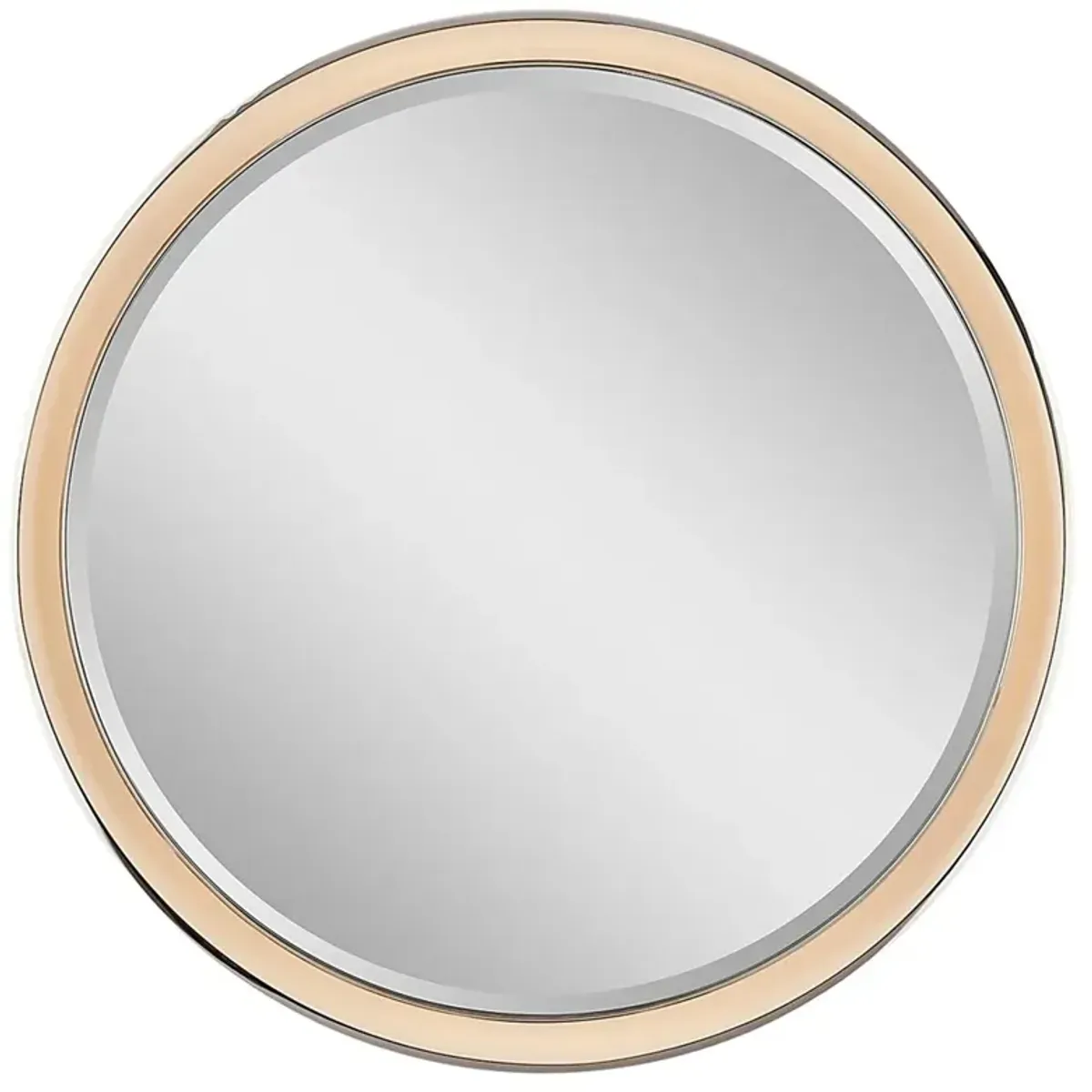 Visual Comfort Tricia Modern Classic Polished Nickel Illuminated Round Wall Mirror - 30"