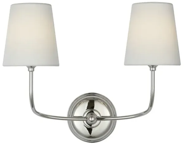Visual Comfort Vendome Updated Traditional Polished Nickel Cordless Double Armed Sconce