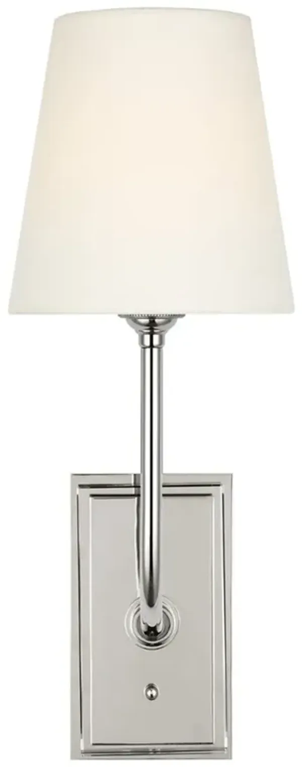 Visual Comfort Hulton Updated Traditional Polished Nickel Cordless Single Armed Sconce