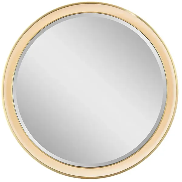 Visual Comfort Tricia Modern Classic Antique Brass Illuminated Round Wall Mirror - 24"