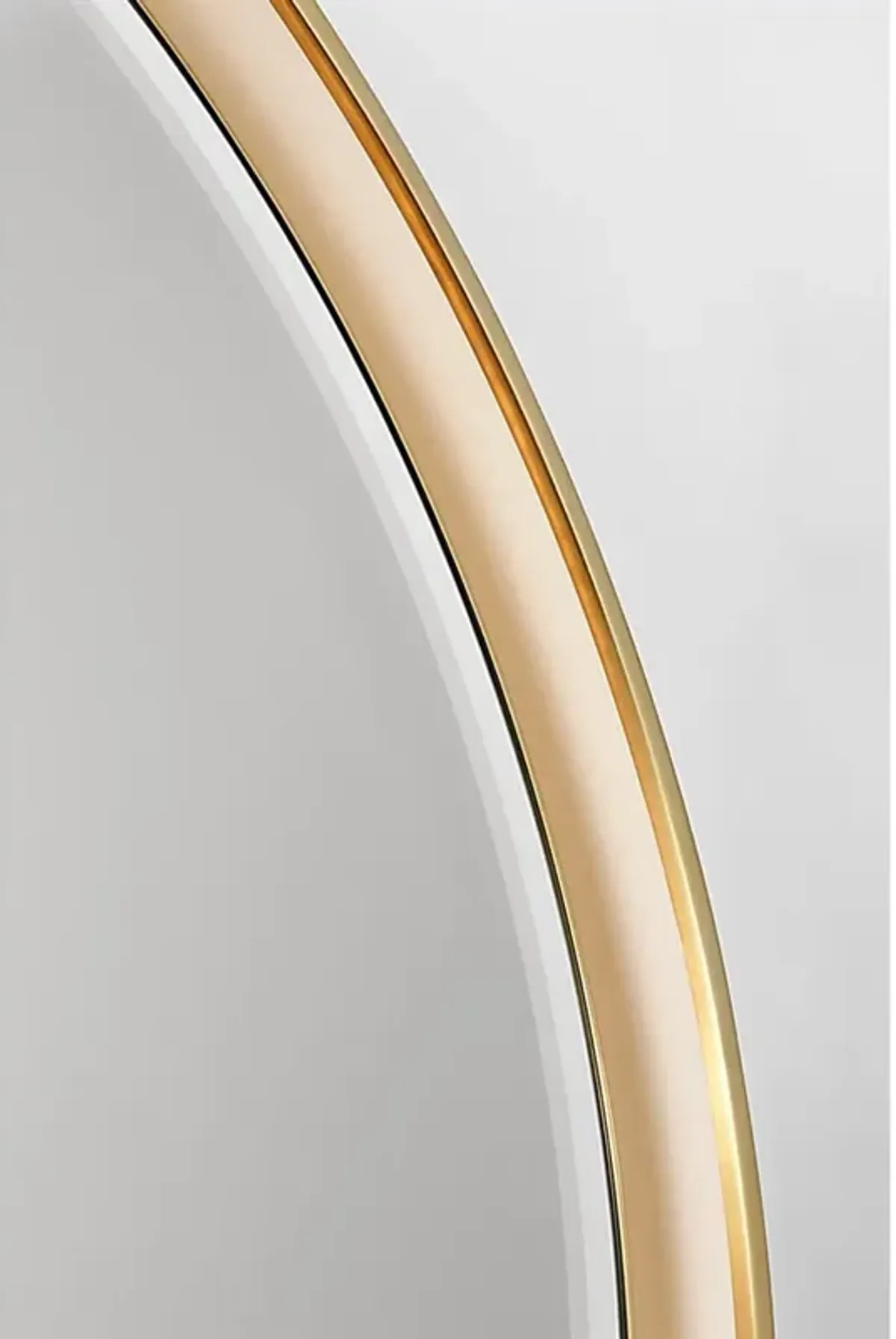 Visual Comfort Tricia Modern Classic Antique Brass Illuminated Round Wall Mirror - 30"