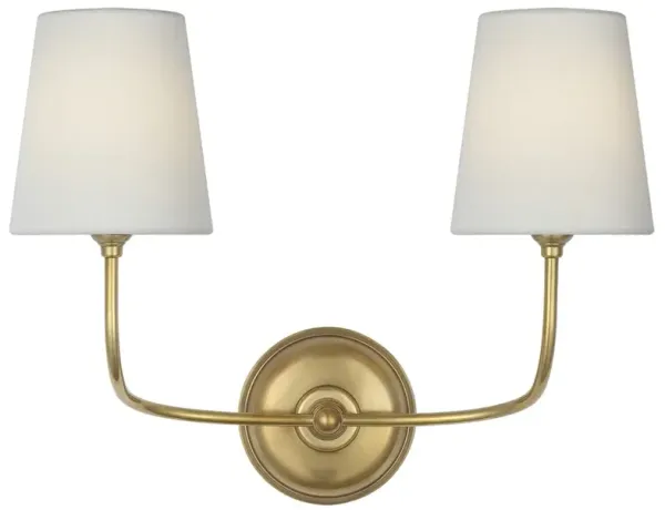 Visual Comfort Vendome Updated Traditional Antique Brass Cordless Double Armed Sconce