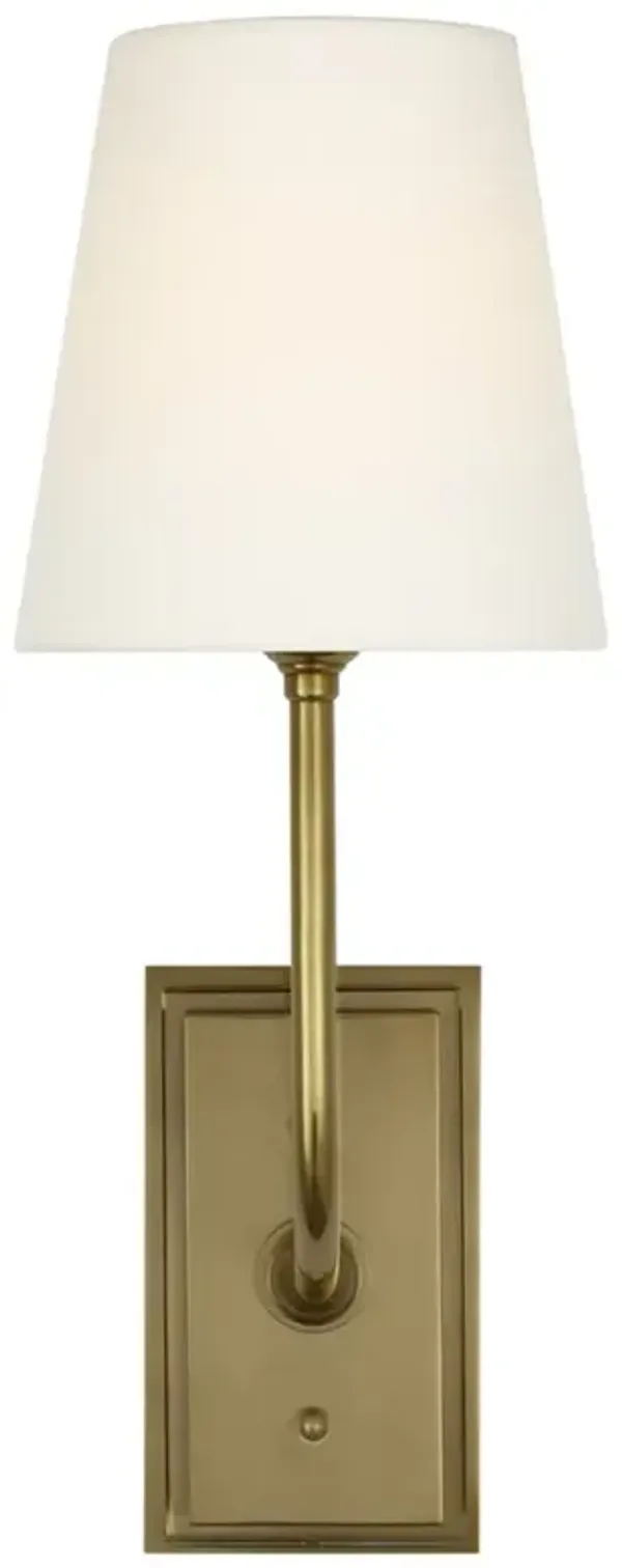 Visual Comfort Hulton Updated Traditional Antique Brass Cordless Single Armed Sconce