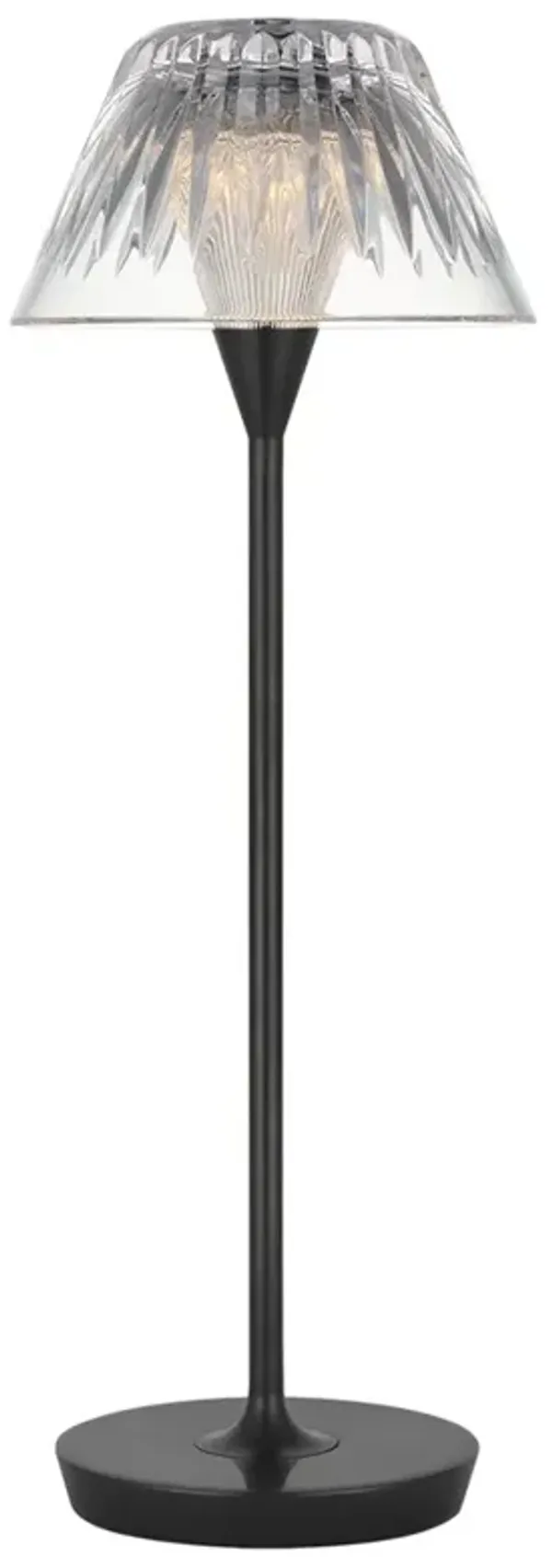 Visual Comfort Blaze Traditional Crystal Shade Bronze Rechargeable Table Lamp - 16"