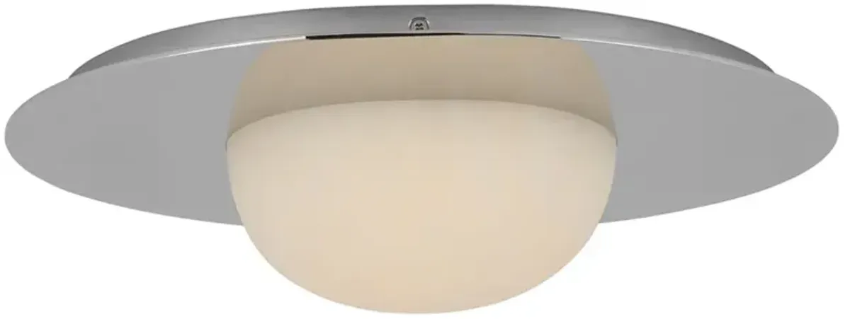 Visual Comfort Fosse Traditional White Alabaster Polished Nickel Flush Mount - 15"