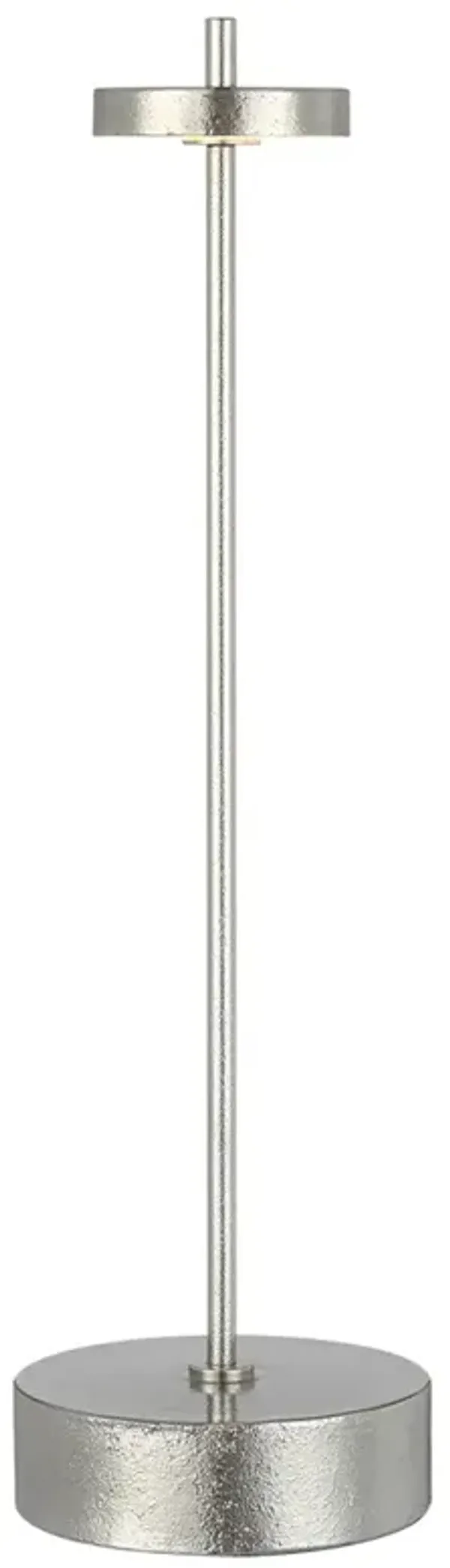 Visual Comfort Sene Modern Classic Museum Nickel Rechargeable Table Lamp - 12"