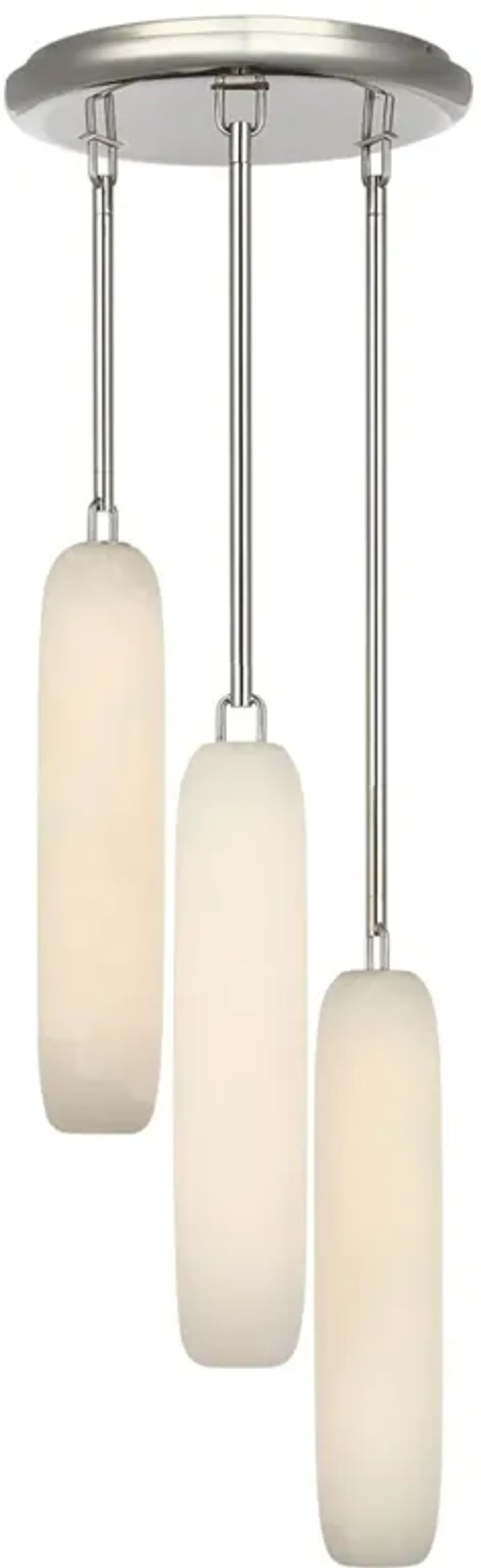 Visual Comfort Formosa Modern White Alabaster Polished Nickel 3 Light Pendant