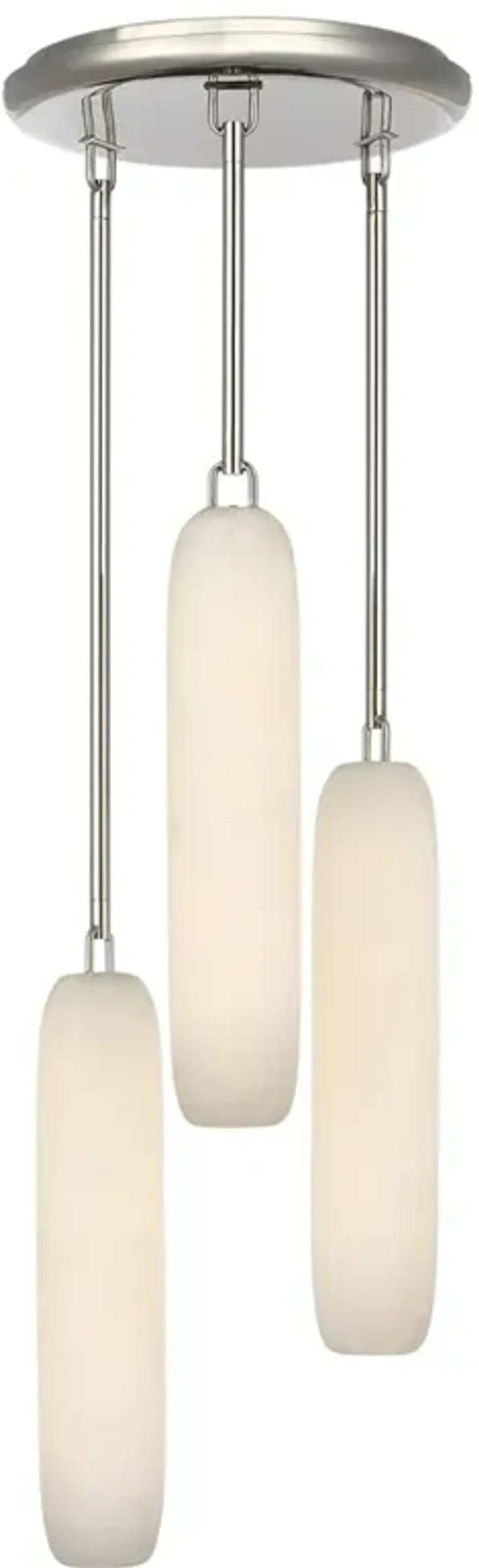 Visual Comfort Formosa Modern White Alabaster Polished Nickel 3 Light Pendant