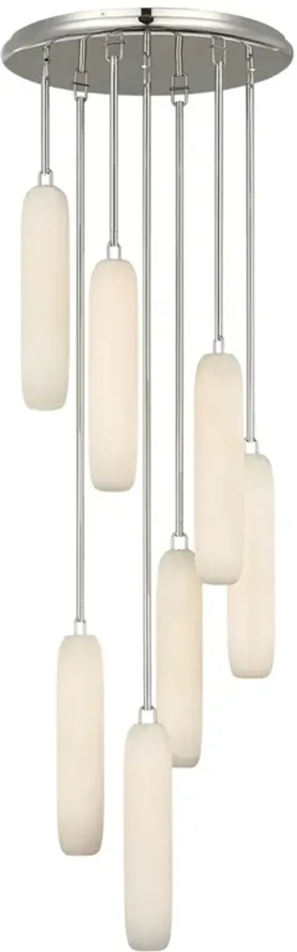 Visual Comfort Formosa Modern White Alabaster Polished Nickel 7 Light Pendant