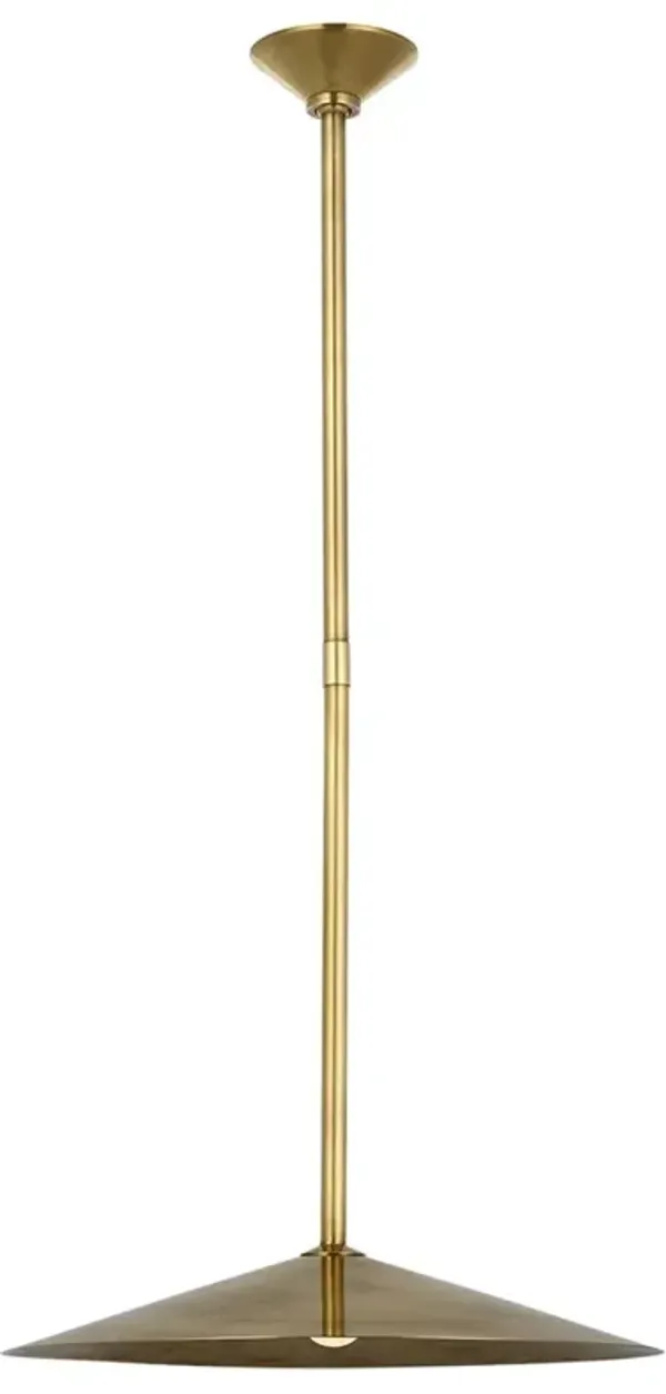 Visual Comfort Ponce Updated Traditional Antique Brass Single Pendant - 18"