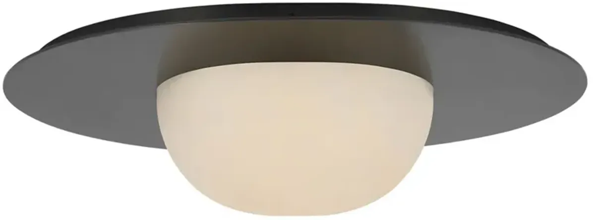 Visual Comfort Fosse Traditional White Alabaster Bronze Flush Mount - 21"