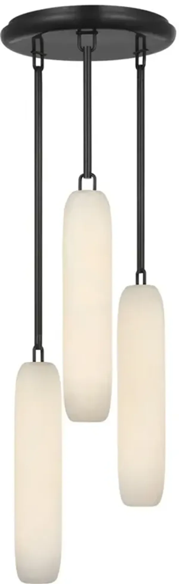Visual Comfort Formosa Modern White Alabaster Bronze 3 Light Pendant