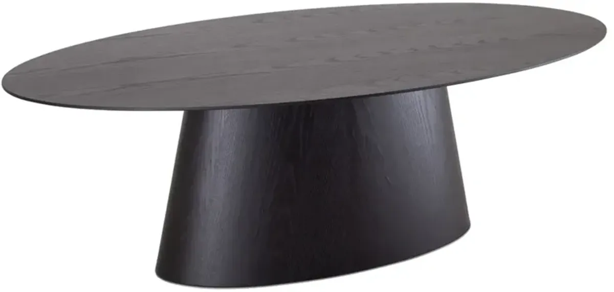 Farley Modern Classic Black Wood Oval Dining Table - 86"