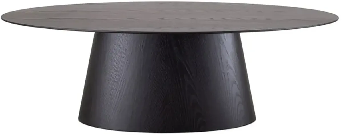 Farley Modern Classic Black Wood Oval Dining Table - 86"