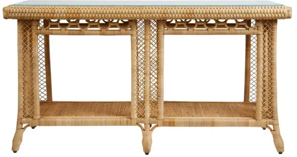 Haiden Coastal Beach Natural Rattan Console Table