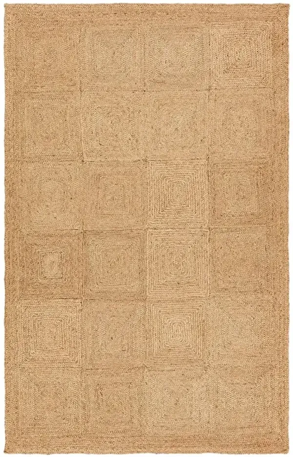 Brigida Coastal Beach Brown Handwoven Jute Rug - 8'x10'
