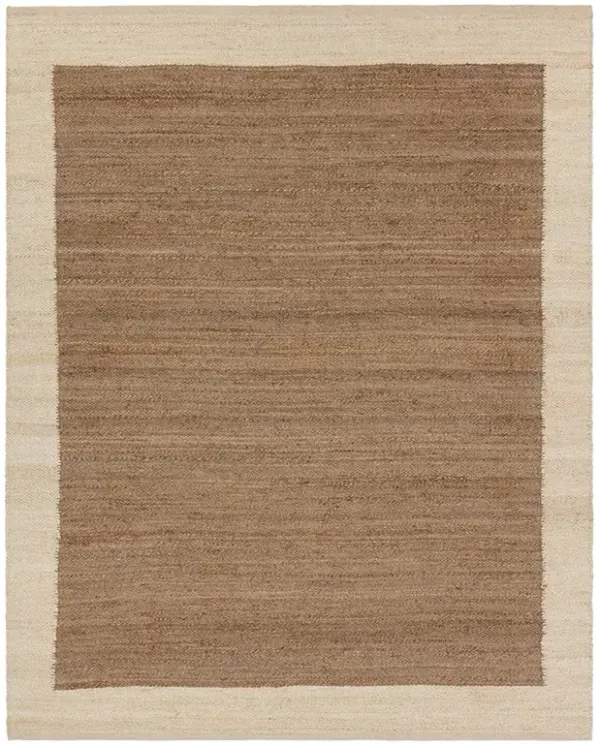 Amaris Coastal Beach Cream Border Jute Rug - Sample