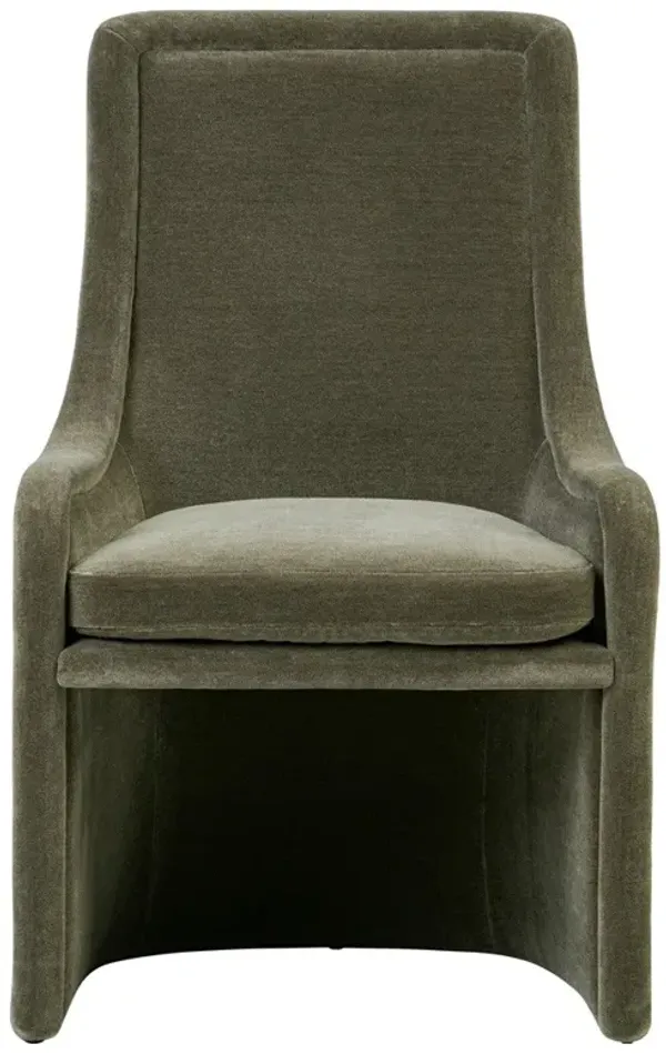 Heather Modern Classic Olive Green Velvet Dining Chair