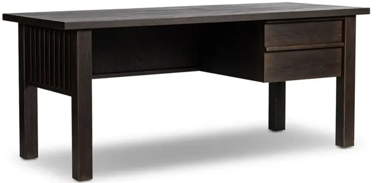 Joseph Rustic Lodge Dark Brown Oak Desk